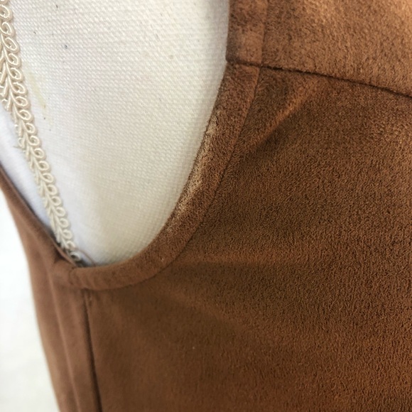 MinkPink Suede Sleeveless Lazer Cut Dress - Picture 7 of 7